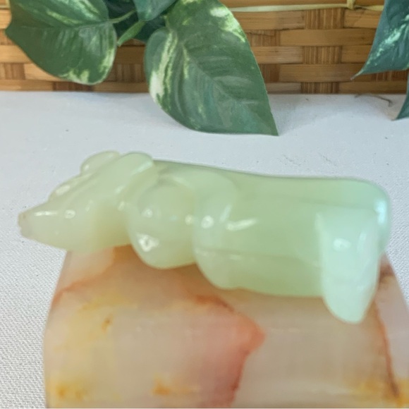 Chinese Jade Foo Dog Dragon Figurine Carved Mythical Beast Auspicious Animal 2.5 - Picture 12 of 16